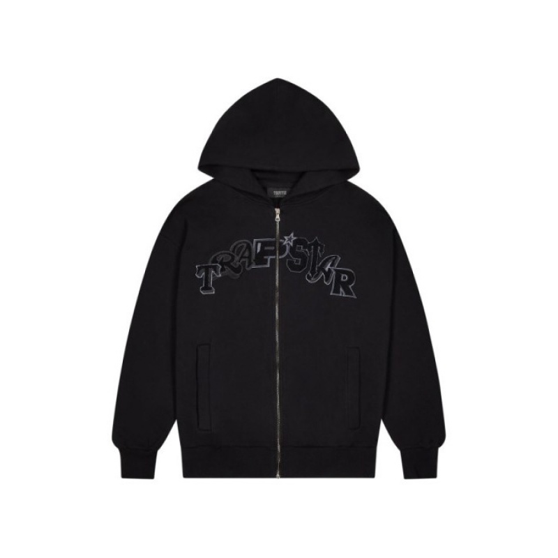 Trapstar Wildcard Chenille Zip Hoodie Træningsdragt Herre Sort Danmark | WC43-842