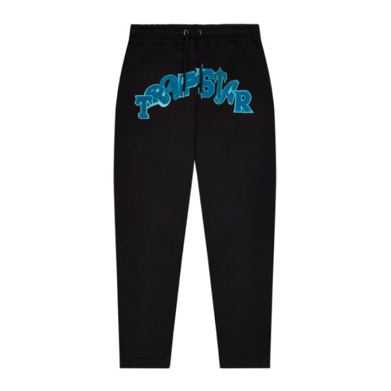 Trapstar Wildcard Jogging Bottoms Bukser Herre Sort Turkis Danmark | SI78-912