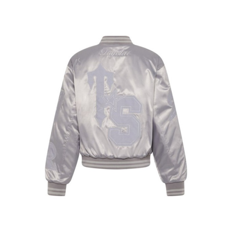 Trapstar Wildcard Stadium Jacket Jakker Dame Sølv Danmark | KW84-030